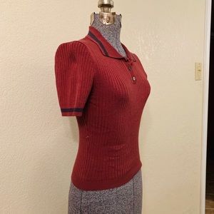 Maroon Polo Top